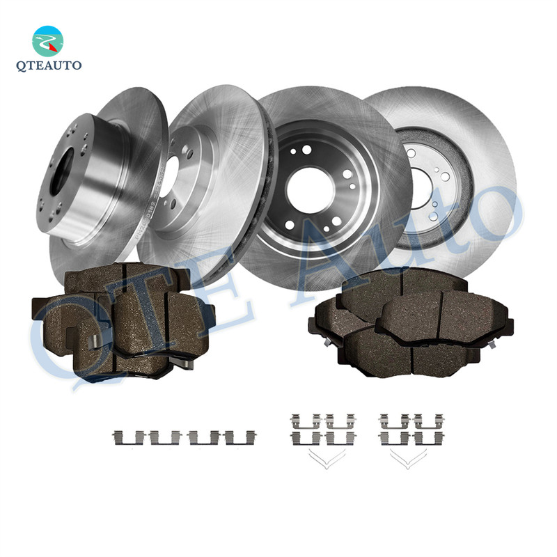 Set of 12 Front 300mm-Rear 260mm Brake Disc Rotors-D958 7795 Ceramic Brake Pad Kit For 2003-2007 Honda Accord