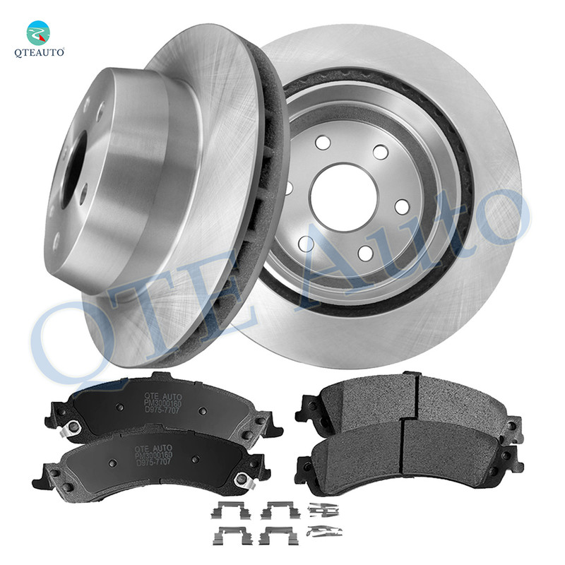 Set of 6 Rear 330.2mm Brake Disc Rotors-Ceramic Brake Pad Kit For 2002-2006 Cadillac Escalade