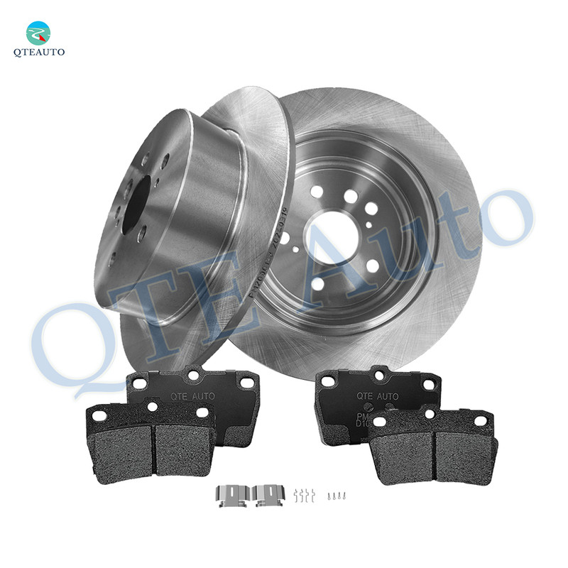 Set of 6 Rear 303mm Brake Disc Rotors-Ceramic Brake Pad Kit For 2004 2005 Toyota RAV4