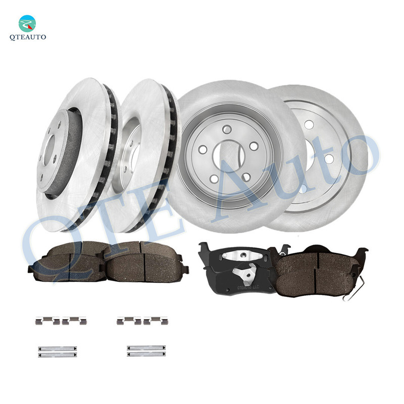 Set of 12 Front 334mm-Rear 320mm Brake Disc Rotors-Ceramic Brake Pad Kit For 2005-2010 Jeep Grand Cherokee