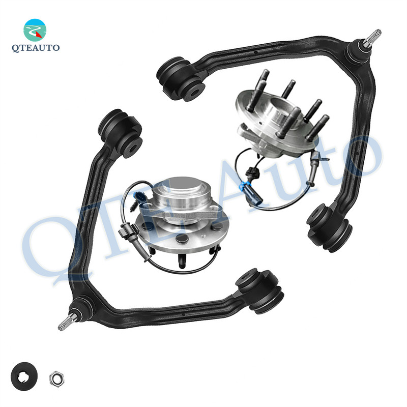 Set of 4 Front Upper Control Arm Ball Joint-Wheel Hub Bearing Assembly For 2007 GMC Sierra 1500 Classic Without Spring Special Package