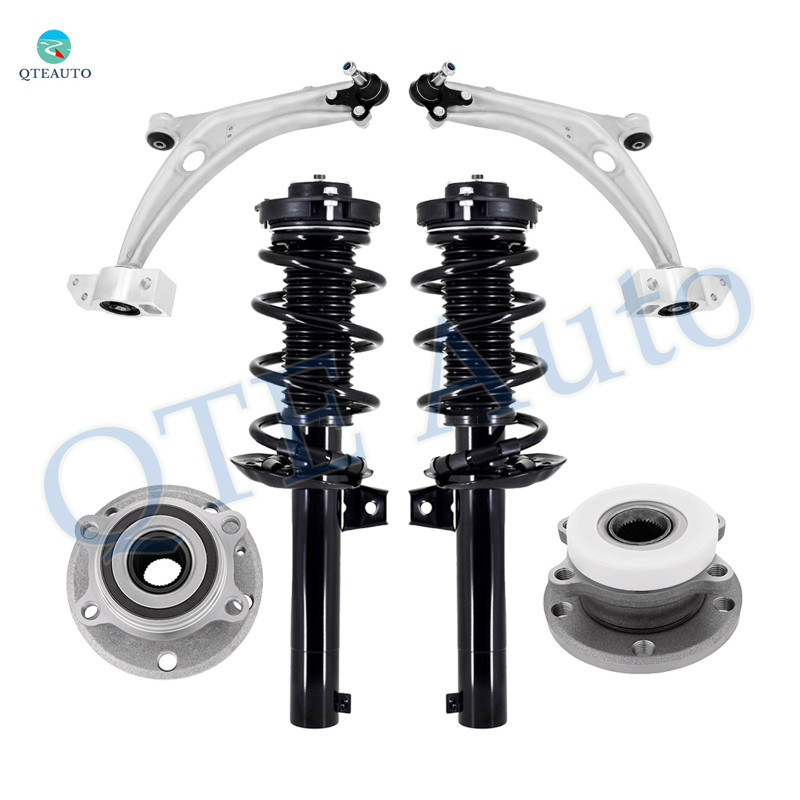 Set of 6 Front Lower Control Arm Ball Joint-Wheel Hub Bearing Assembly-Quick Complete Strut-Coil Spring Assembly For 2009-2017 Volkswagen CC