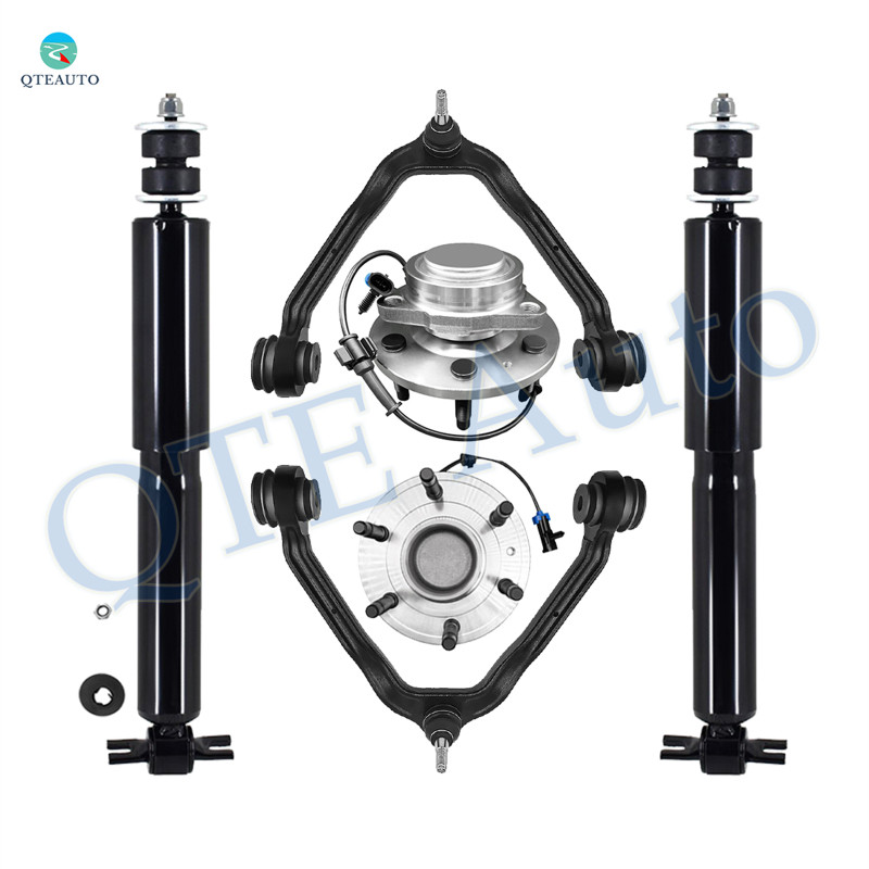 Set of 6 Front Upper Control Arm Ball Joint-Wheel Hub Bearing Assembly-Shock Absorber For 2007 Chevrolet Silverado 1500 Classic Crew Cab Pickup