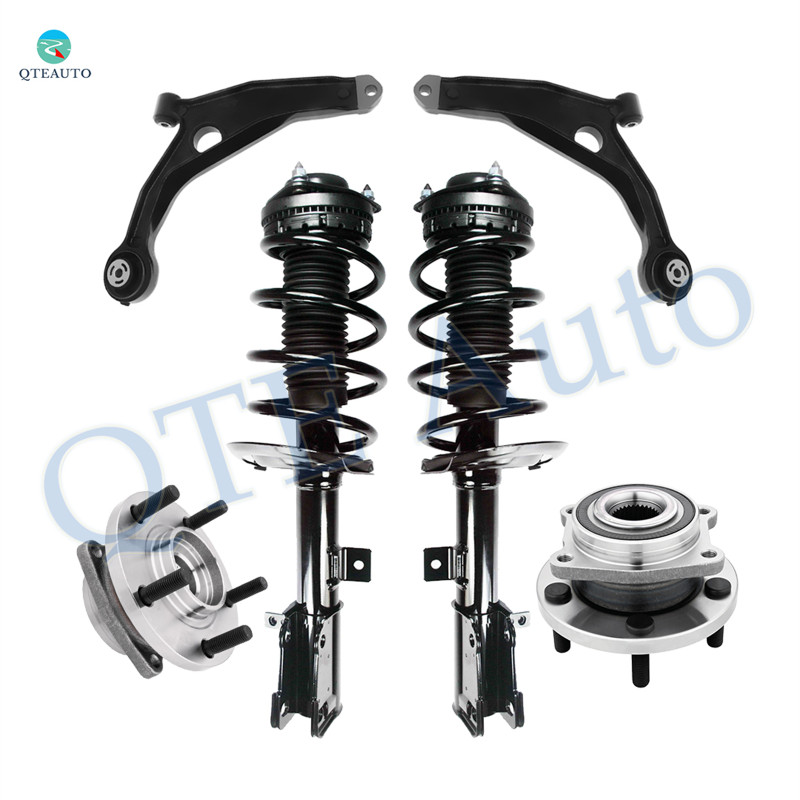 Set of 6 Front Lower Control Arm-Wheel Hub Bearing Assembly-Quick Complete Strut-Coil Spring Assembly For 2007-2010 Chrysler Sebring
