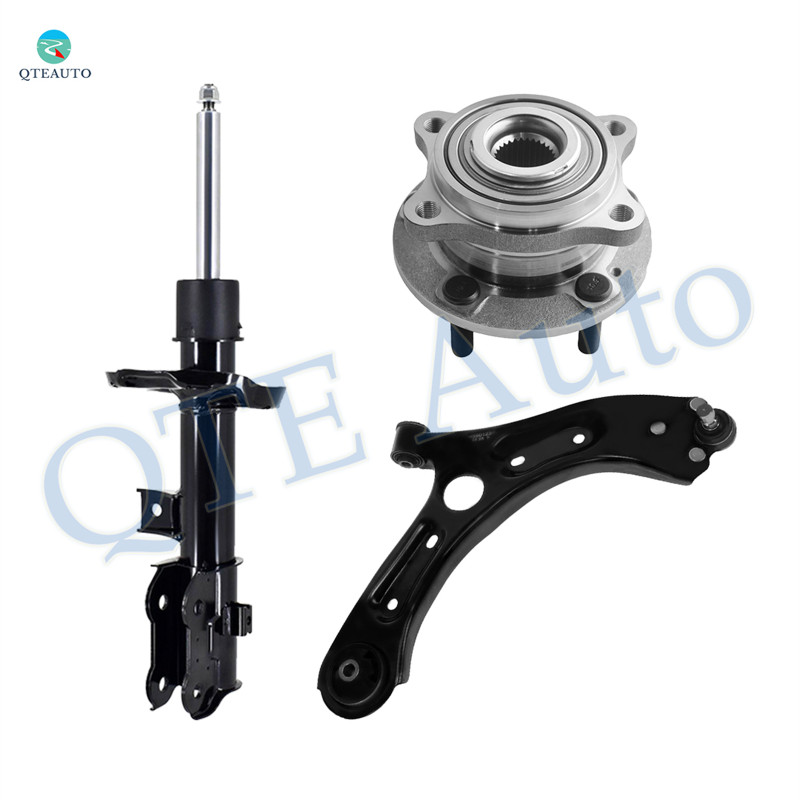 Set of 3 Front Left Lower Control Arm Ball Joint-Wheel Hub Bearing Assembly-Suspension Strut Assembly For 2016-2021 Hyundai Tucson