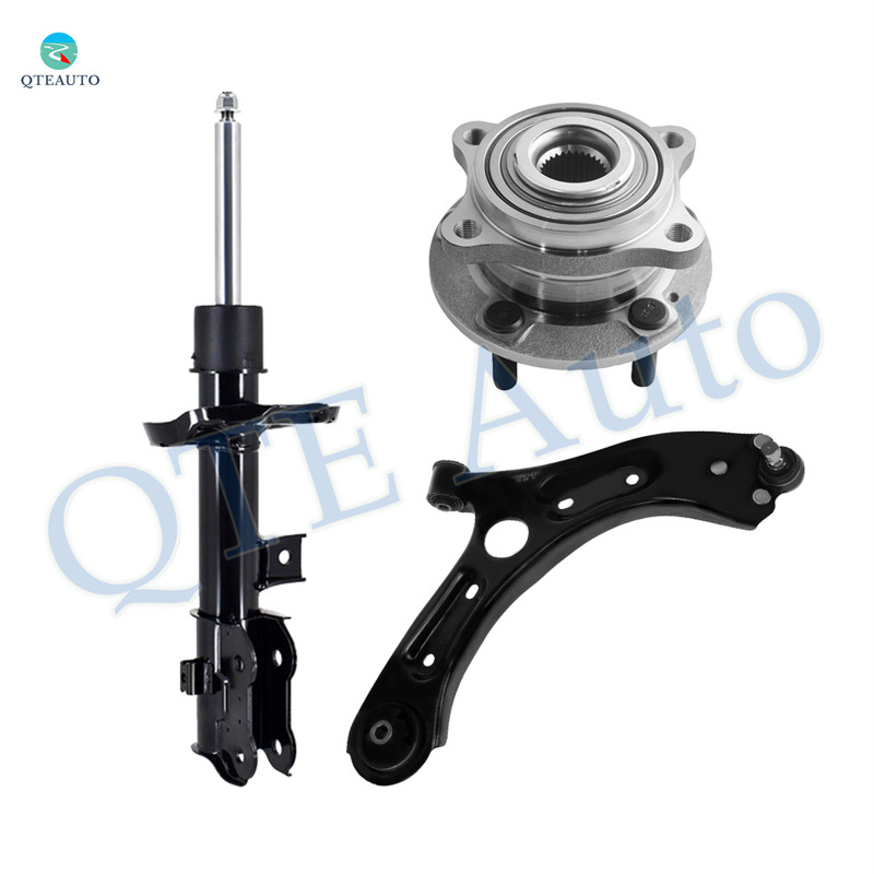Set of 3 Front Right Lower Control Arm Ball Joint-Wheel Hub Bearing Assembly-Suspension Strut Assembly For 2016-2021 Hyundai Tucson
