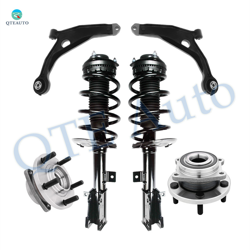 Set of 6 Front Lower Control Arm-Wheel Hub Bearing Assembly-Quick Complete Strut-Coil Spring Assembly For 2008-2010 Chrysler Sebring FWD