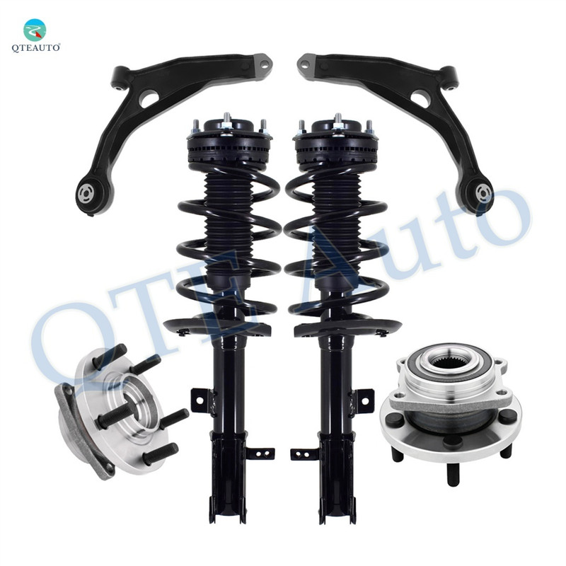 Set of 6 Front Lower Control Arm-Wheel Hub Bearing Assembly-Quick Complete Strut-Coil Spring Assembly For 2008-2010 Chrysler Sebring FWD