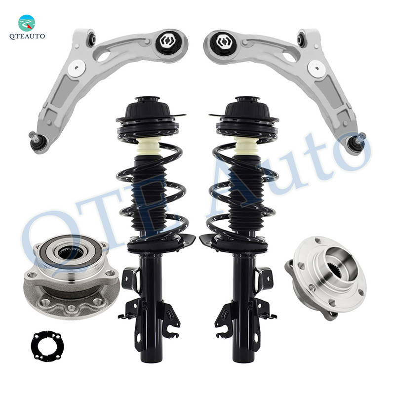 Set of 6 Front Lower Control Arm Ball Joint-Wheel Hub Bearing Assembly-Quick Complete Strut-Coil Spring Assembly For 2015-2017 Chrysler 200 FWD