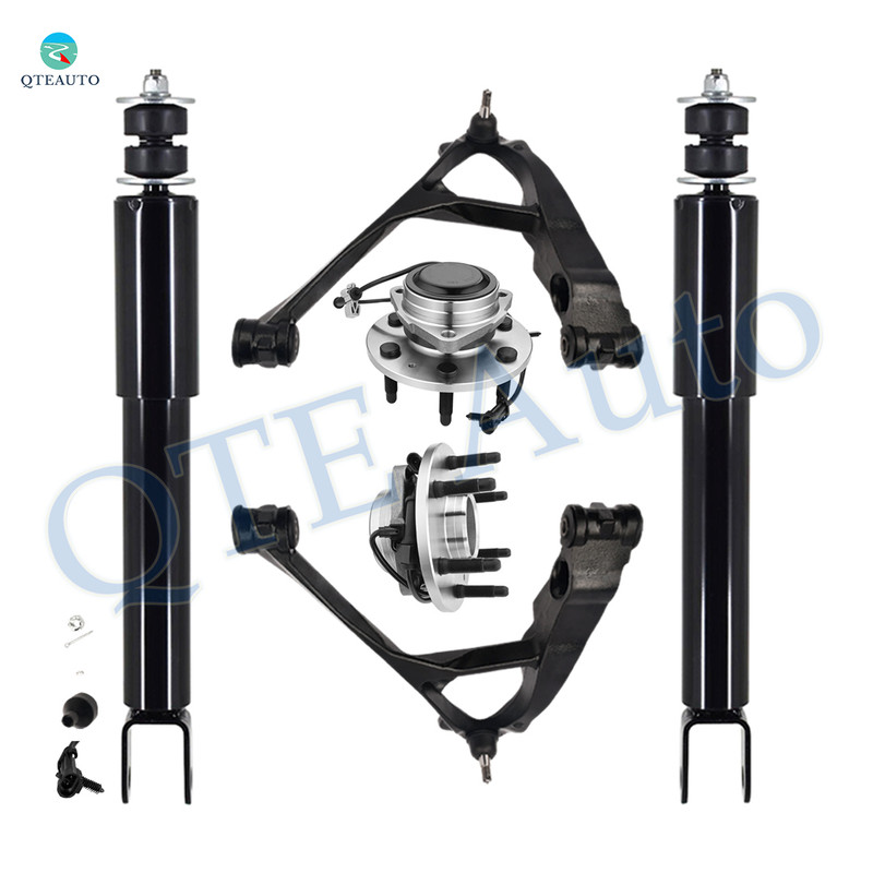 Set of 6 Front Lower Control Arm Ball Joint-Wheel Hub Bearing Assembly-Shock Absorber For 2000-2006 GMC Yukon XL 1500 RWD