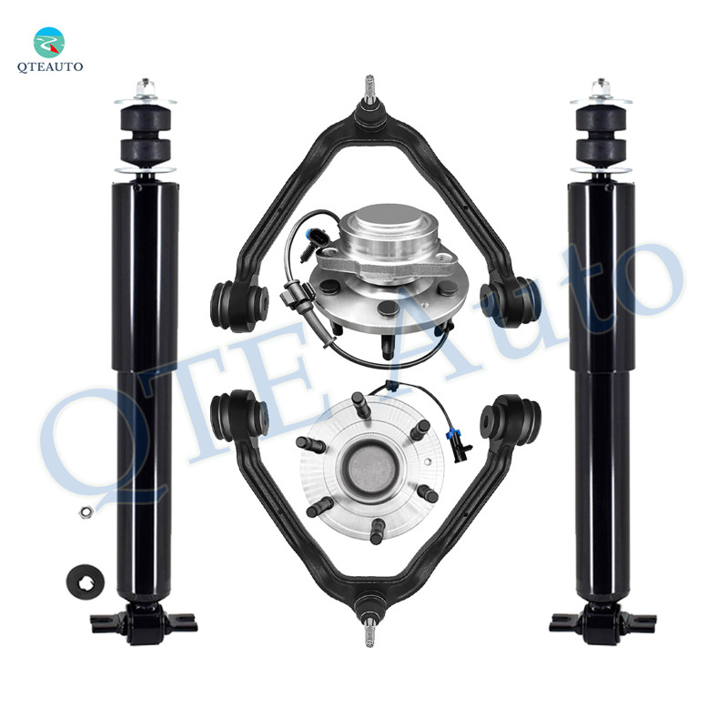 Set of 6 Front Upper Control Arm Ball Joint-Wheel Hub Bearing Assembly-Shock Absorber For 2007 Chevrolet Silverado 1500 Classic RWD