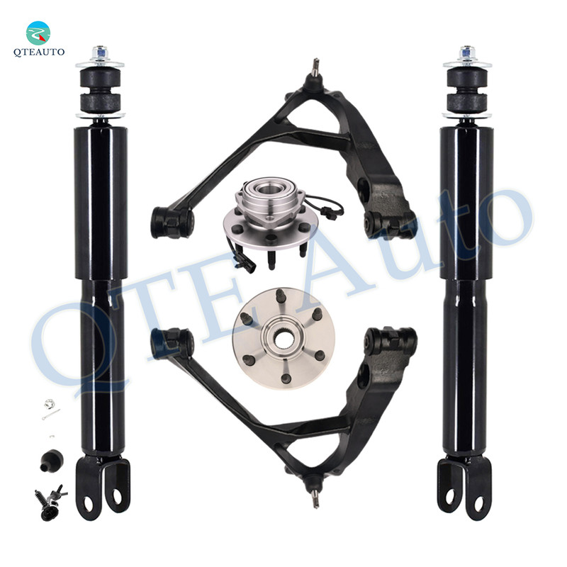 Set of 6 Front Lower Control Arm Ball Joint-Wheel Hub Bearing Assembly-Shock Absorber For 2003-2014 Chevrolet Express 1500
