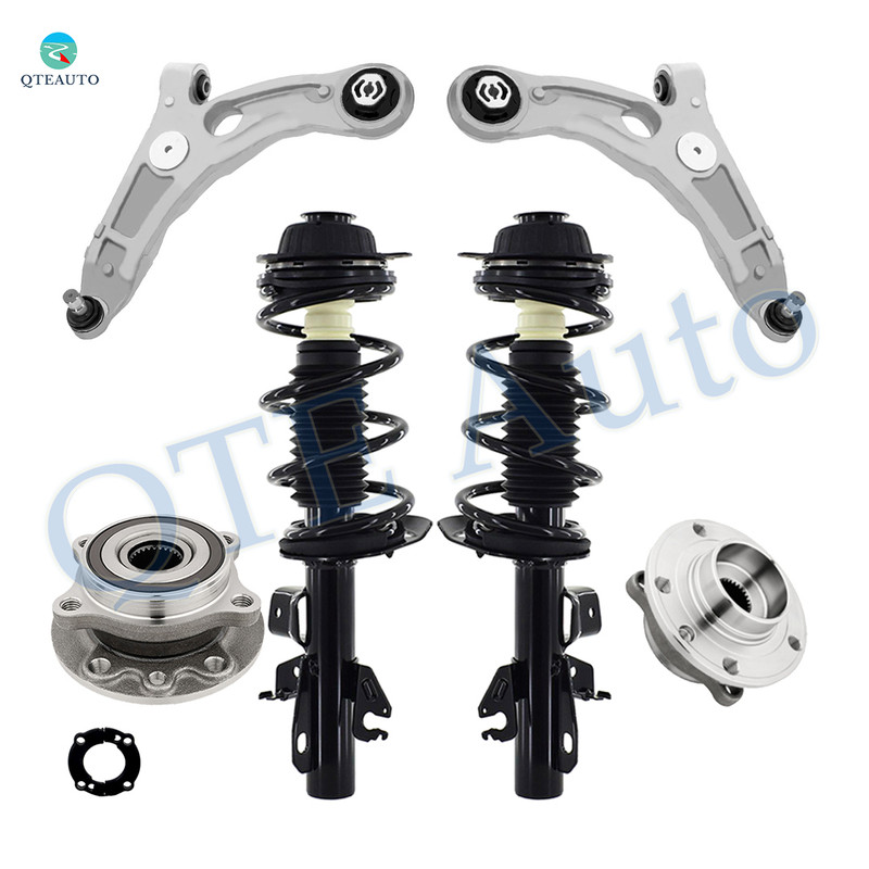 Set of 6 Front Lower Control Arm Ball Joint-Wheel Hub Bearing Assembly-Quick Complete Strut-Coil Spring Assembly Replacement For 2015-2017 Chrysler 200 AWD
