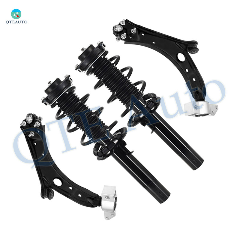 Set of 4 Front Lower Control Arm-Quick Complete Strut-Coil Spring Assembly For 2007-2009 Audi A3 Quattro