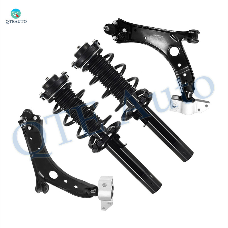 Set of 4 Front Lower Control Arm-Quick Complete Strut-Coil Spring Assembly For 2007-2009 Audi A3 Quattro