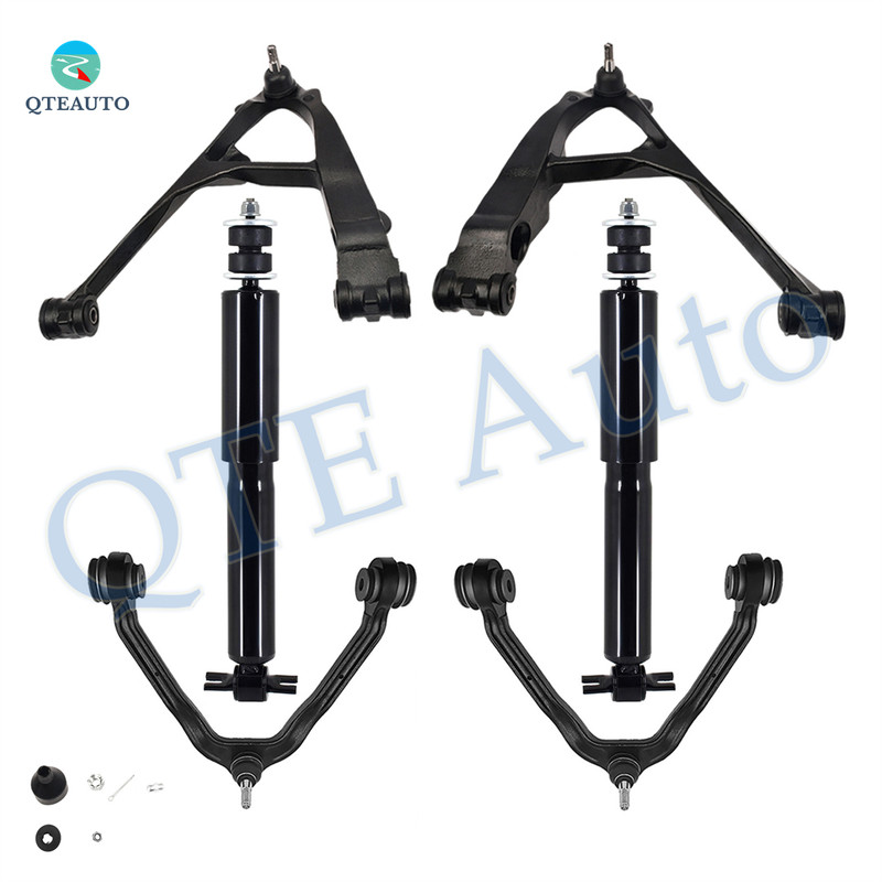 Set of 6 Front Upper and Lower Control Arm Ball Joint-Shock Absorber For 2004-2006 GMC Sierra 1500 w/ Coil Front Suspension
