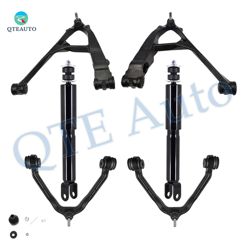 Set of 6 Front Upper and Lower Control Arm Ball Joint-Shock Absorber For 2003 Chevrolet Express 2500