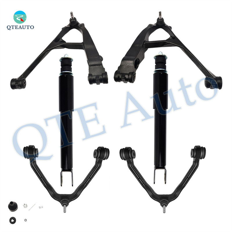 Set of 6 Front Upper and Lower Control Arm Ball Joint-Shock Absorber For 2000-2006 Chevrolet Suburban 1500 High Performance Monotube Upgrade
