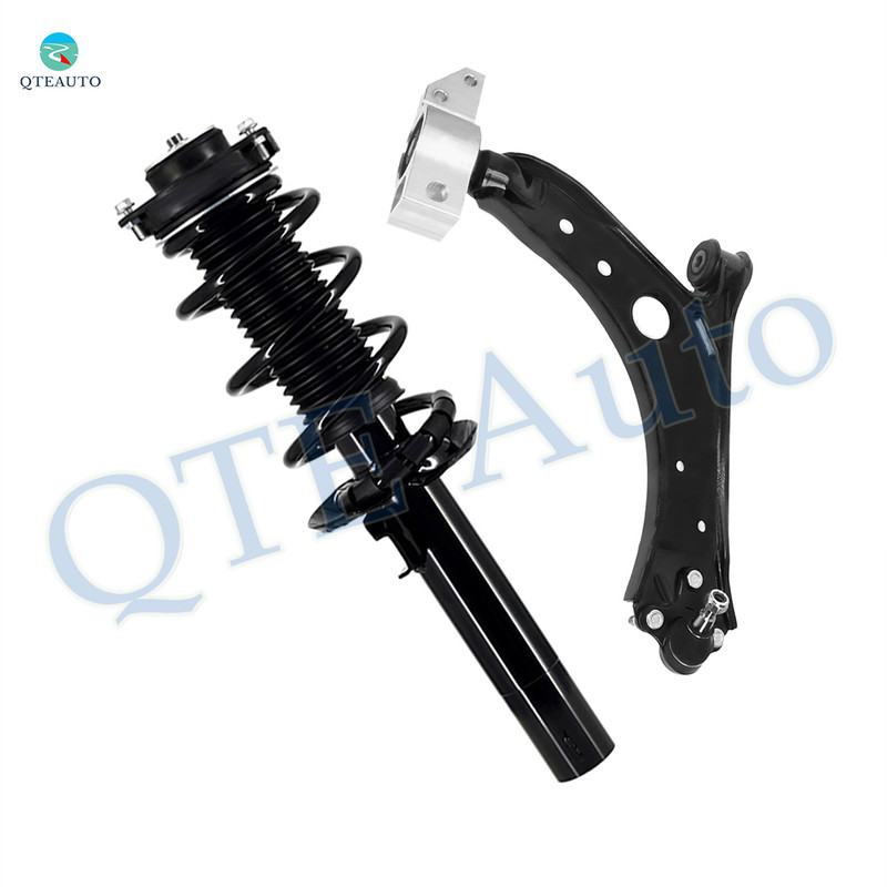 Front Left Lower Control Arm-Quick Complete Strut-Coil Spring Assembly Replacement For 2010-2013 Volkswagen GTI