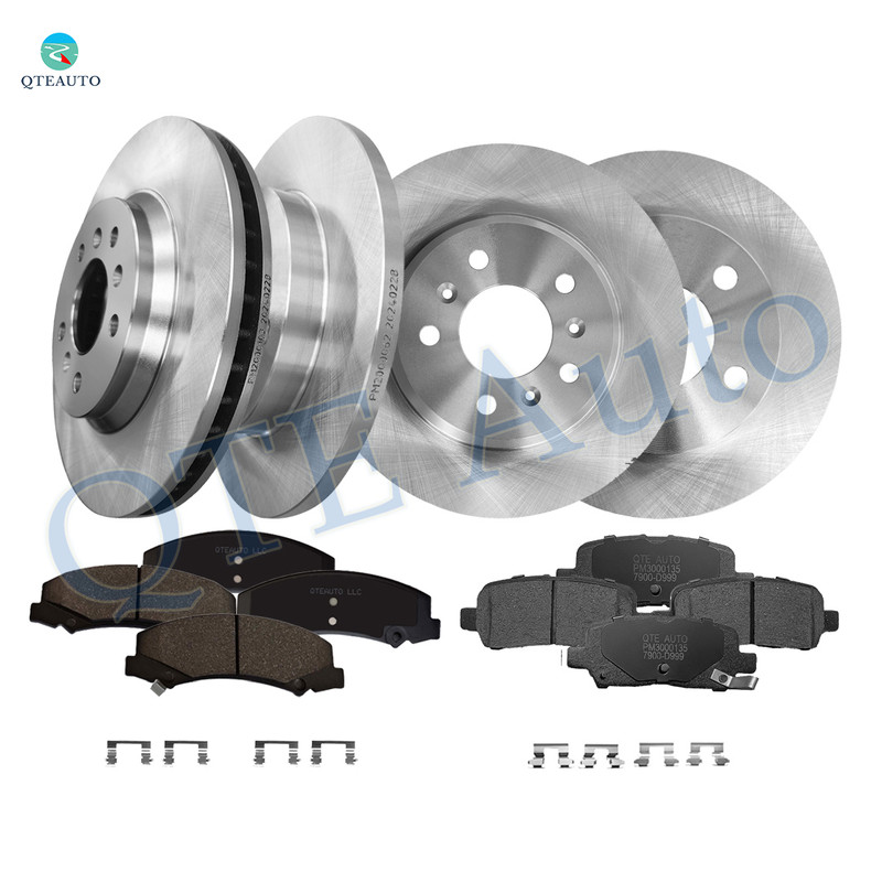 Set of 12 Front 302.95mm-Rear 270mm Brake Disc Rotors-Ceramic Brake Pad Kit Replacement For 2014 2015 Chevrolet Impala Limited