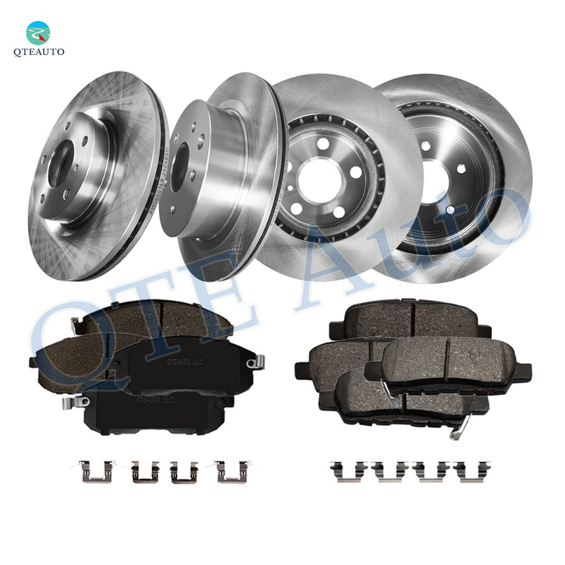 Set of 12 Front 295.5mm-Rear 292mm Brake Disc Rotors-Ceramic Brake Pad Kit For 2003-2005 Nissan 350Z