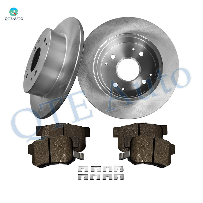 Set of 6 Rear 260mm Brake Disc Rotors-D537 7418 Ceramic Brake Pad Kit For 1998 1999 Acura CL