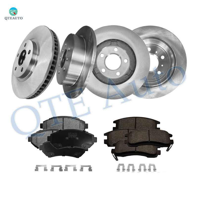 Set of 12 Front 303mm-Rear 278mm Brake Disc Rotors-Ceramic Brake Pad Kit For 2001-2005 Chevrolet Impala