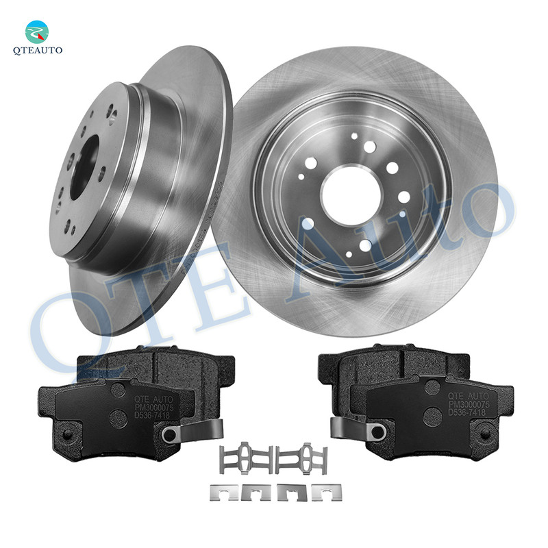 Set of 6 Rear 282mm Brake Disc Rotors-Ceramic Brake Pad Kit For 1999-2008 Acura TL