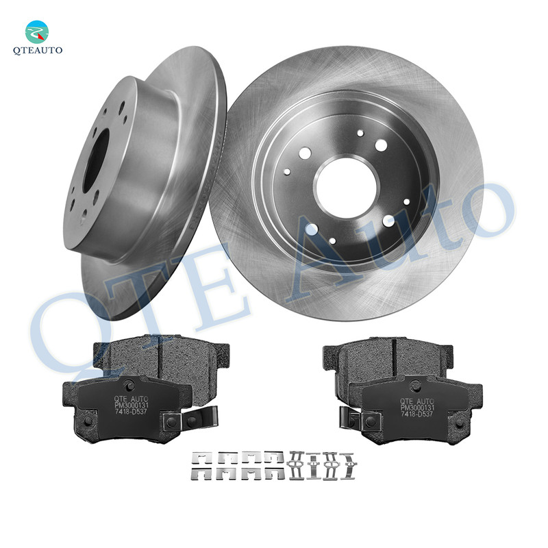 Set of 6 Rear 260mm Brake Disc Rotors-Ceramic Brake Pad Kit For 1998 1999 Acura CL