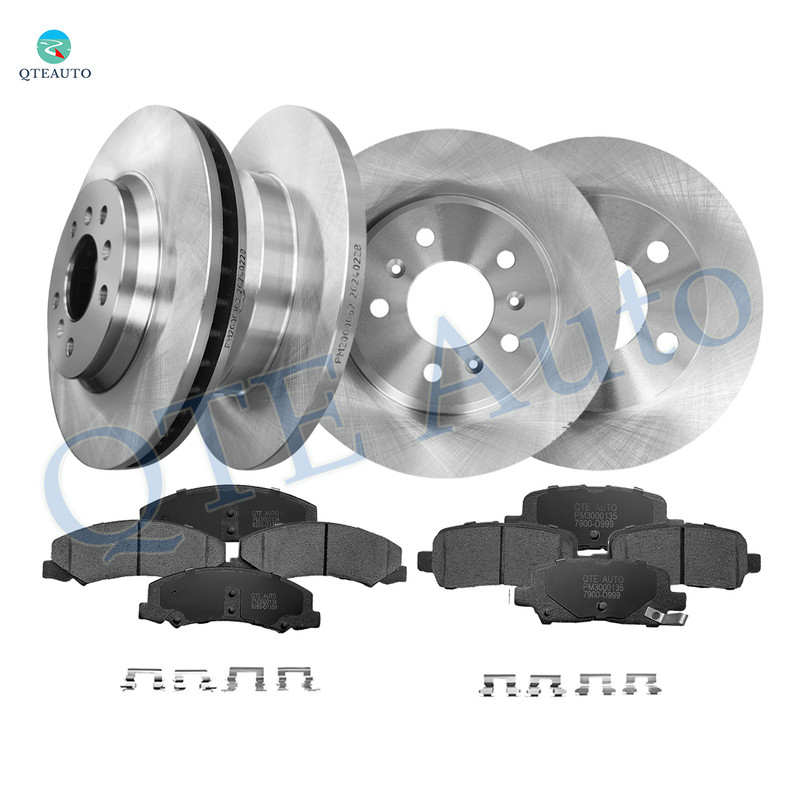 Set of 12 Front 302.95mm-Rear 270mm Brake Disc Rotors-Ceramic Brake Pad Kit For 2014 2015 Chevrolet Impala Limited