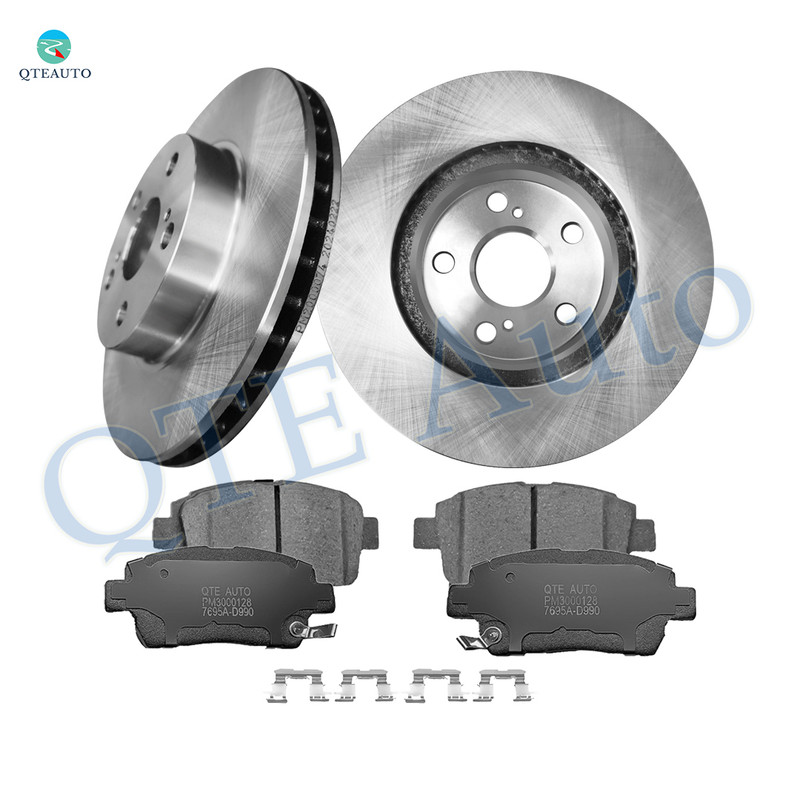 Set of 6 Front 255mm Brake Disc Rotors-7695A-D990 Ceramic Brake Pad Kit For 2004-2009 Toyota Prius