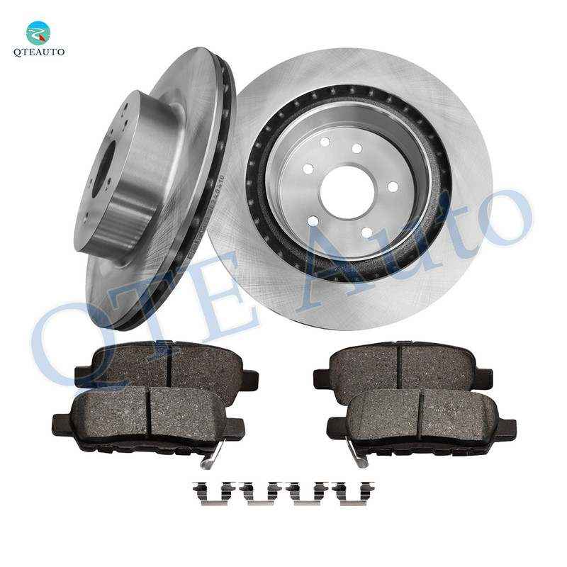 Set of 6 Rear 322mm Brake Disc Rotors-Ceramic Brake Pad Kit For 2003-2005 Nissan 350Z