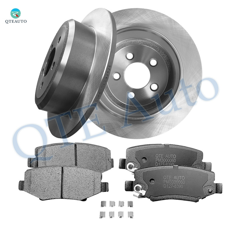 Set of 6 Rear 316mm Brake Disc Rotors-Ceramic Brake Pad Kit For 2008-2012 Jeep Liberty