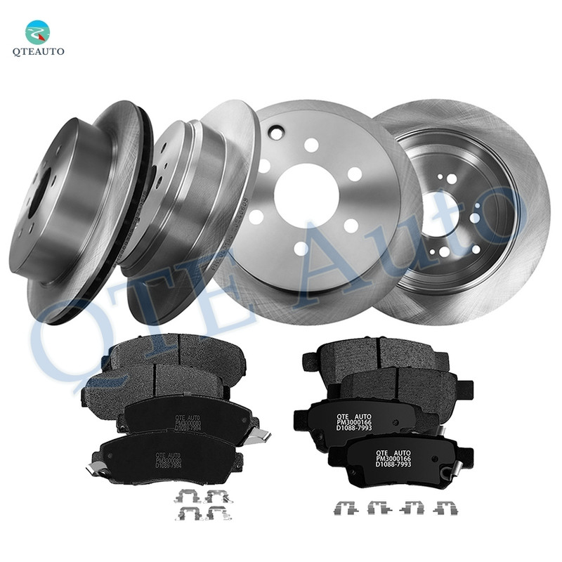 Set of 12 Front 296mm-Rear 313mm Brake Disc Rotors-Ceramic Brake Pad Kit For 2005-2010 Honda Odyssey Front D1521 7994