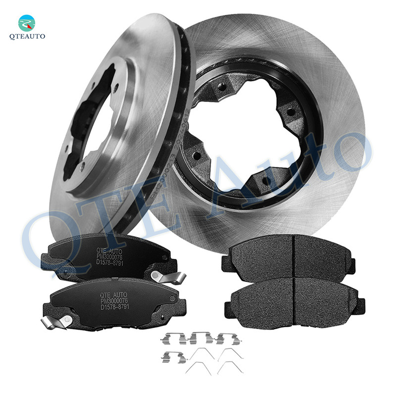 Set of 6 Front 259mm Brake Disc Rotors-Ceramic Brake Pad Kit For 1990-1997 Honda Accord