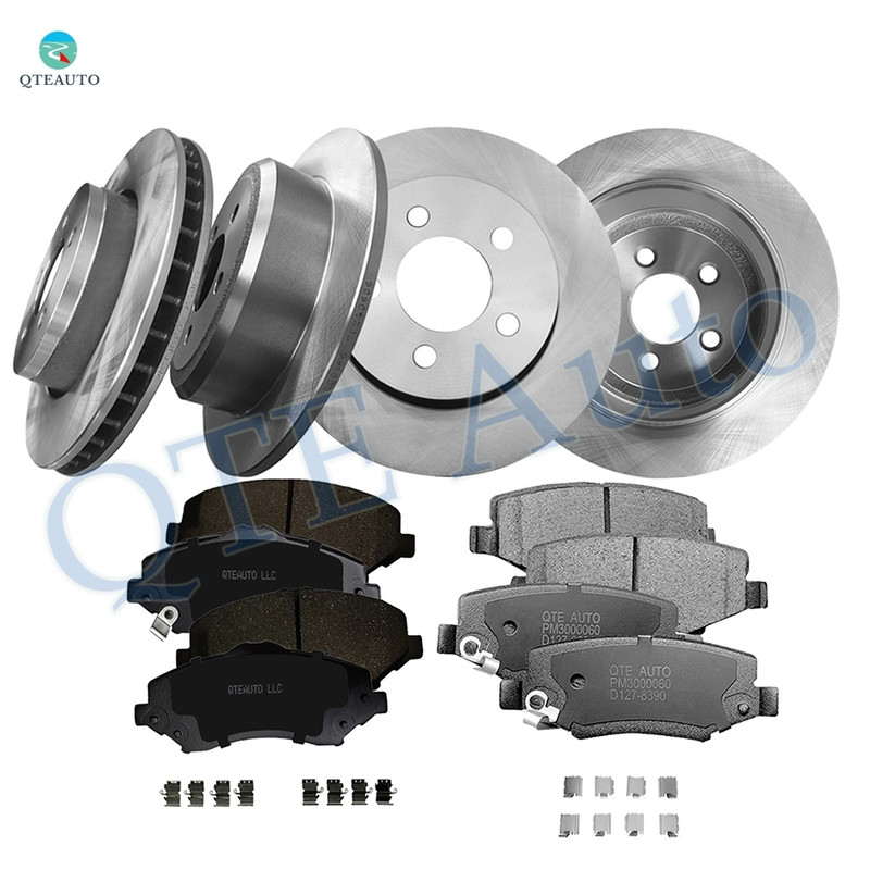 Set of 12 Front 302mm-Rear 316mm Brake Disc Rotors-Ceramic Brake Pad Kit For 2007-2011 Dodge Nitro