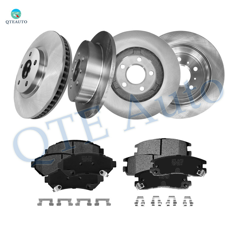 Set of 12 Front 303mm-Rear 278mm Brake Disc Rotors-Ceramic Brake Pad Kit For 2000-2005 Chevrolet Impala