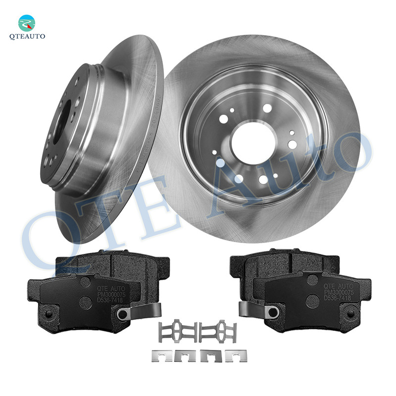 Set of 6 Rear 282mm Brake Disc Rotors-Ceramic Brake Pad Kit For 2002-2004 Honda CR-V