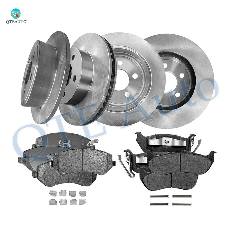 Set of 12 Front 288.15mm-Rear 285mm Brake Disc Rotors-Ceramic Brake Pad Kit For 2003-2006 Jeep Liberty
