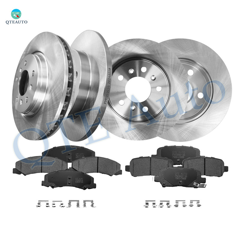 Set of 12 Front 322.95mm-Rear 270mm Brake Disc Rotors-Ceramic Brake Pad Kit For 2012 2013 Chevrolet Impala