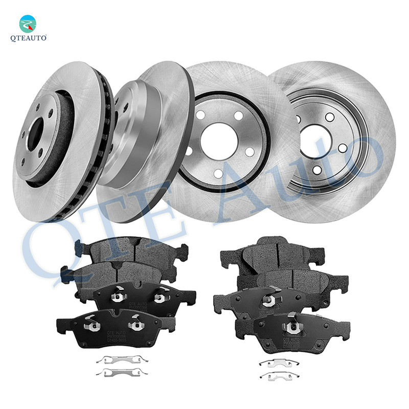Set of 12 Front-Rear 330mm Brake Disc Rotors-Ceramic Brake Pad Kit For 2011-2020 Jeep Grand Cherokee