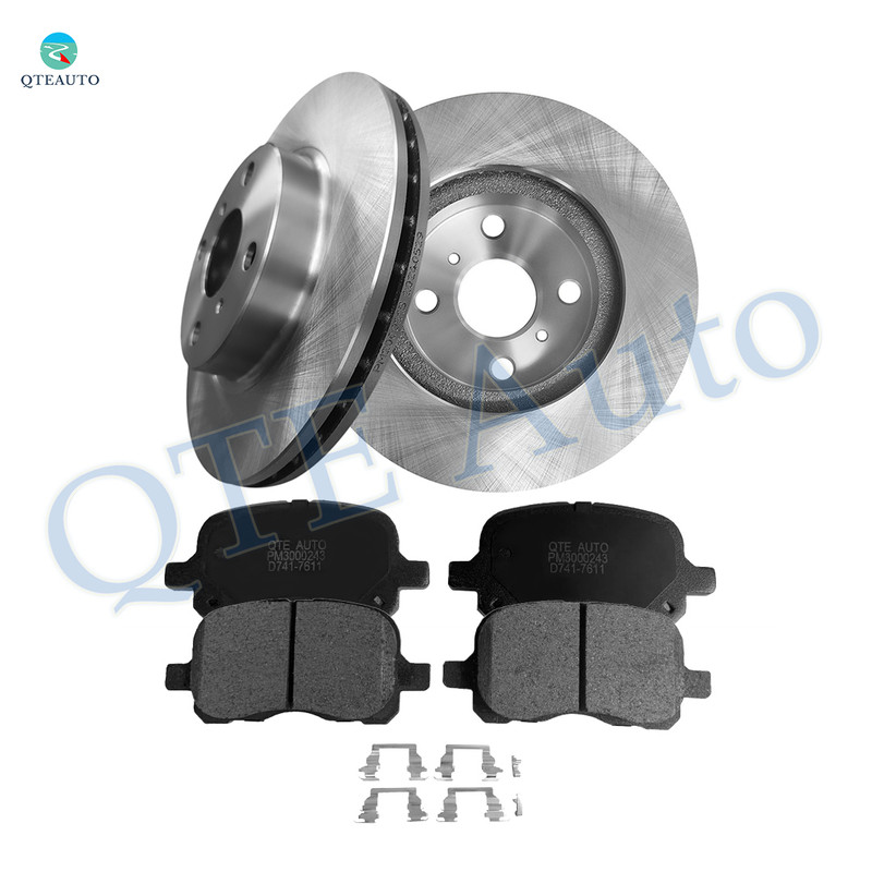 Set of 6 Front 255mm Brake Disc Rotors-Ceramic Brake Pad Kit For 1998-2002 Toyota Corolla