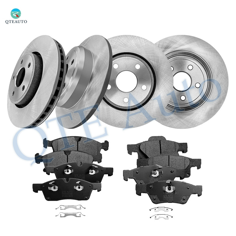 Set of 12 Front-Rear 330mm Brake Disc Rotors-Ceramic Brake Pad Kit For 2011-2014 2020 Dodge Durango