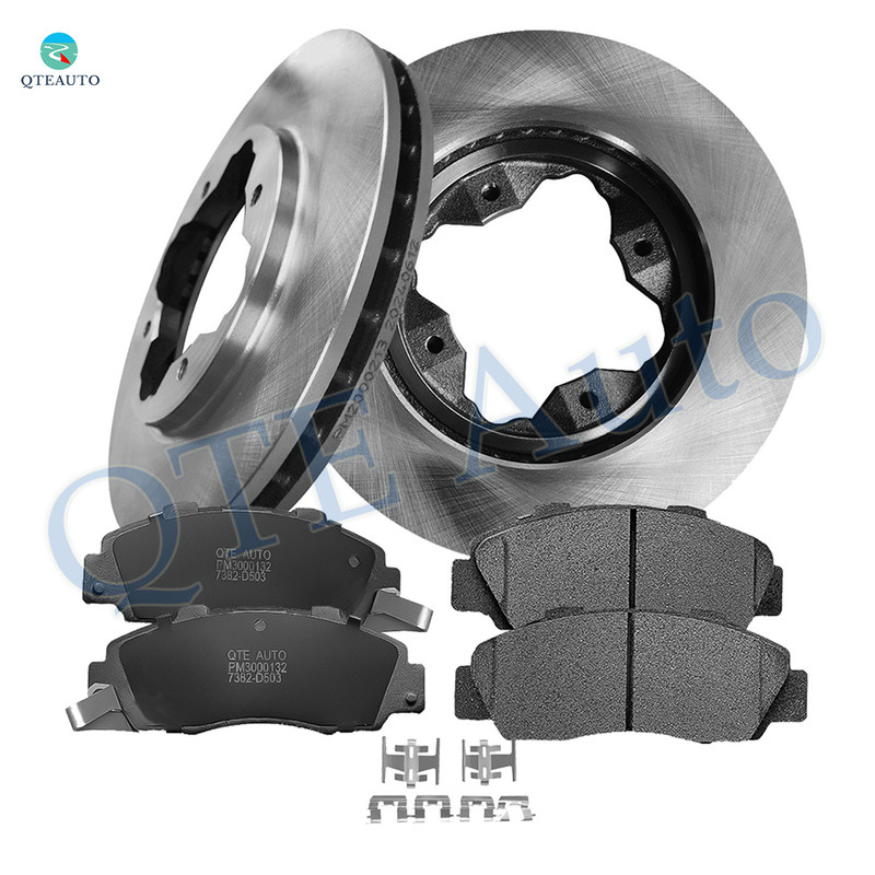 Set of 6 Front 259mm Brake Disc Rotors-Ceramic Brake Pad Kit For 1991-1993 Honda Accord