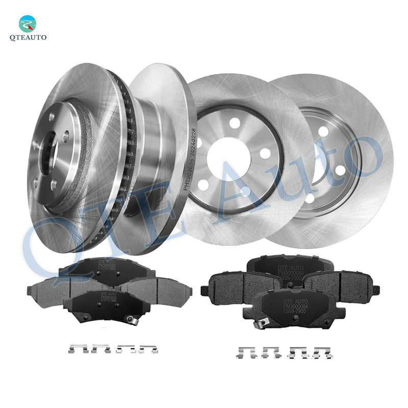 Set of 12 Front 296.95mm-Rear 270mm Brake Disc Rotors-Ceramic Brake Pad Kit For 2005-2008 Pontiac Grand Prix