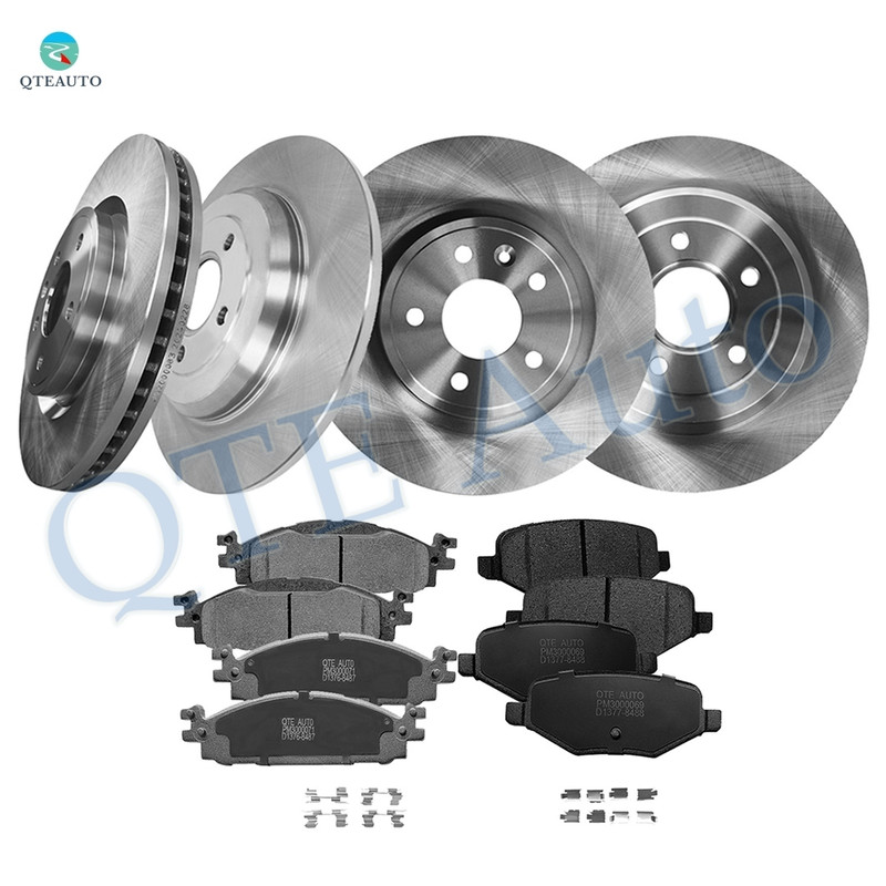 Set of 12 Front 325mm-Rear 330mm Brake Disc Rotors-Ceramic Brake Pad Kit For 2010-2019 Ford Taurus