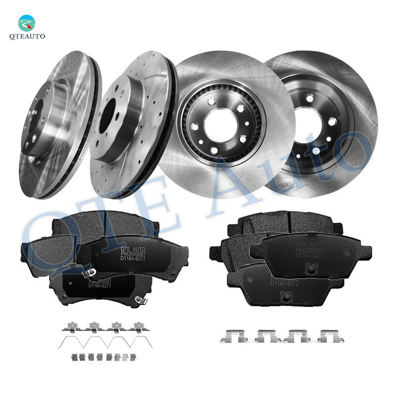 Set of 12 Front 299mm-Rear 280mm Brake Disc Rotors-Ceramic Brake Pad Kit For 2006 2007 Mazda 6