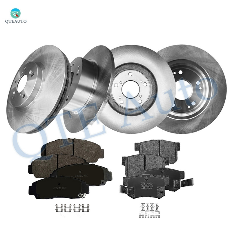 Set of 12 Front 300mm-Rear 260mm Brake Disc Rotors-Ceramic Brake Pad Kit Replacement For 2003-2007 Honda Accord