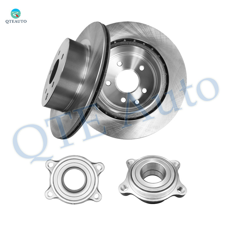 Set of 4 Rear 308mm Brake Disc Rotors-Wheel Hub Bearing Assembly For 2006-2009 Nissan 350Z