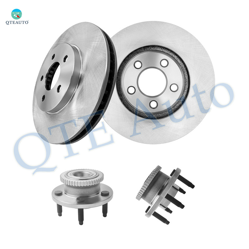 Set of 4 Front 293mm Brake Disc Rotors-Wheel Hub Bearing Assembly For 2005-2010 Ford Mustang